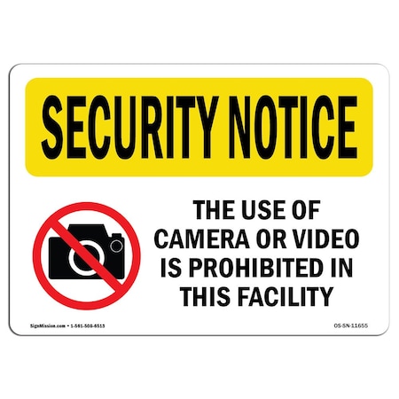 OSHA SECURITY NOTICE, 10 Height, 14 Width, Rigid Plastic